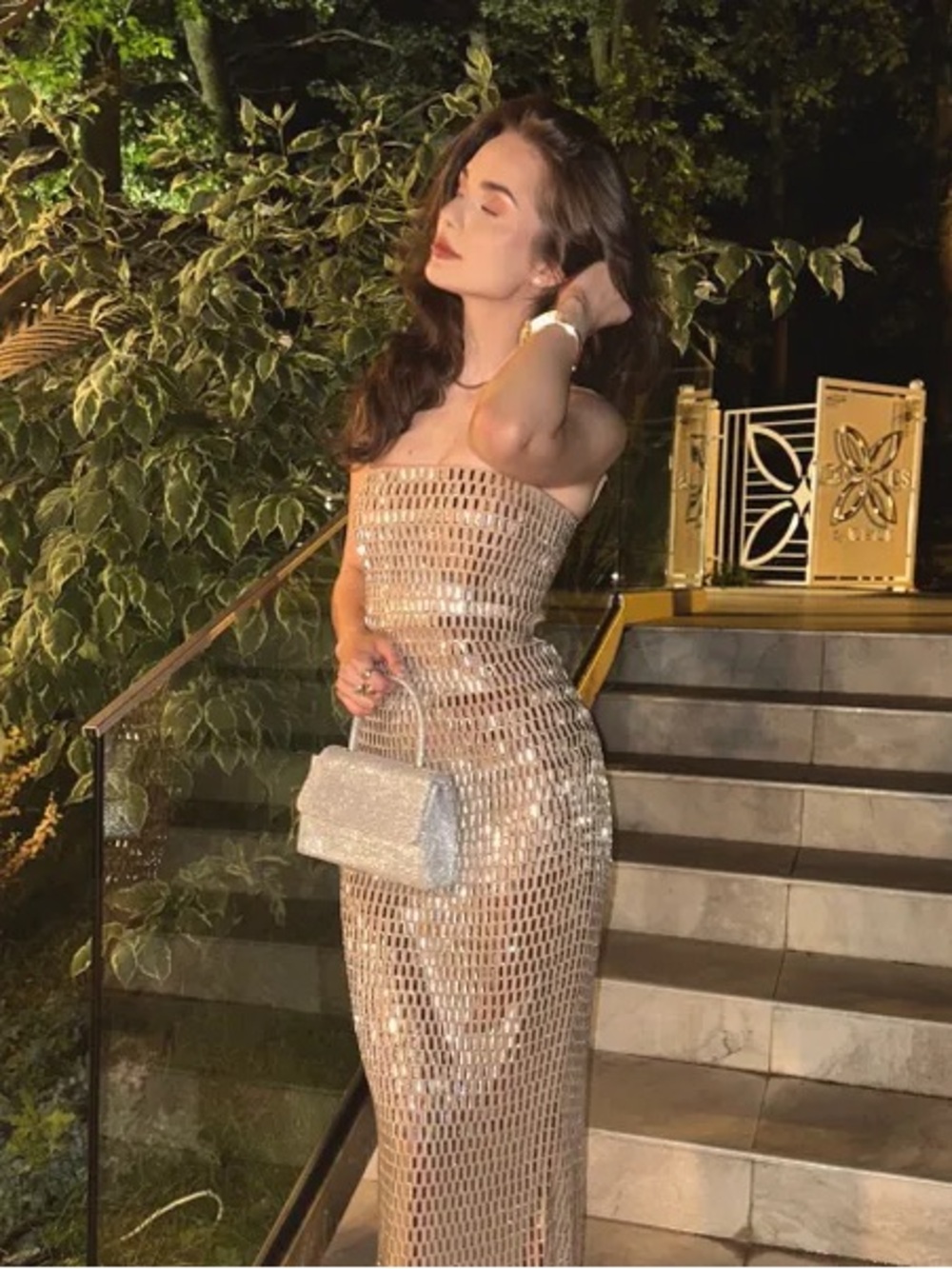 Embellished maxi gown size 8